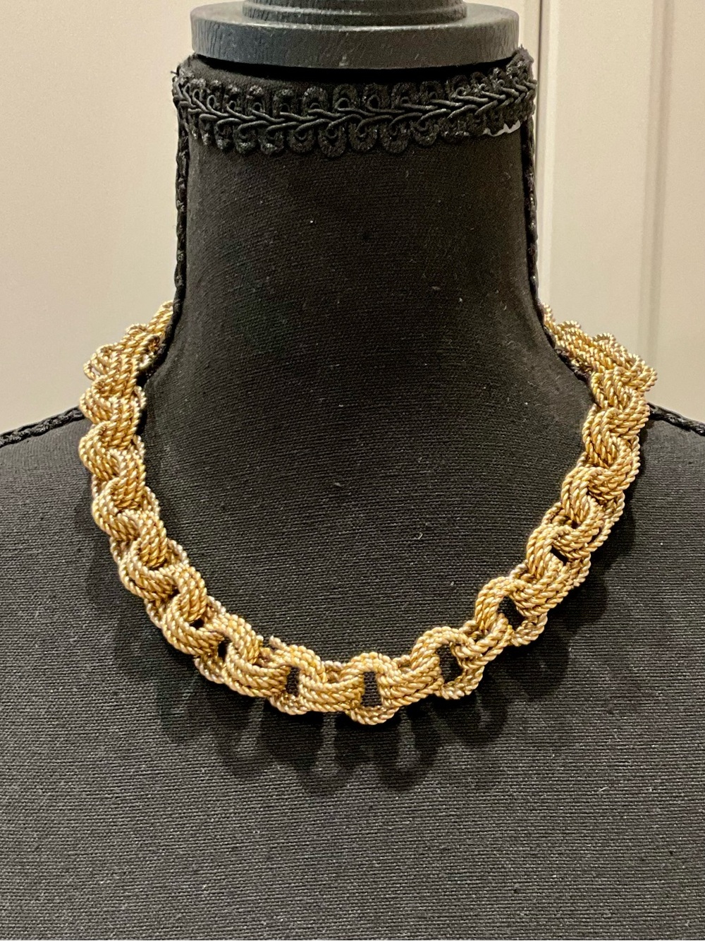 Signed Givenchy Gold Triple Rope Chain Chunky Necklace 18.25”